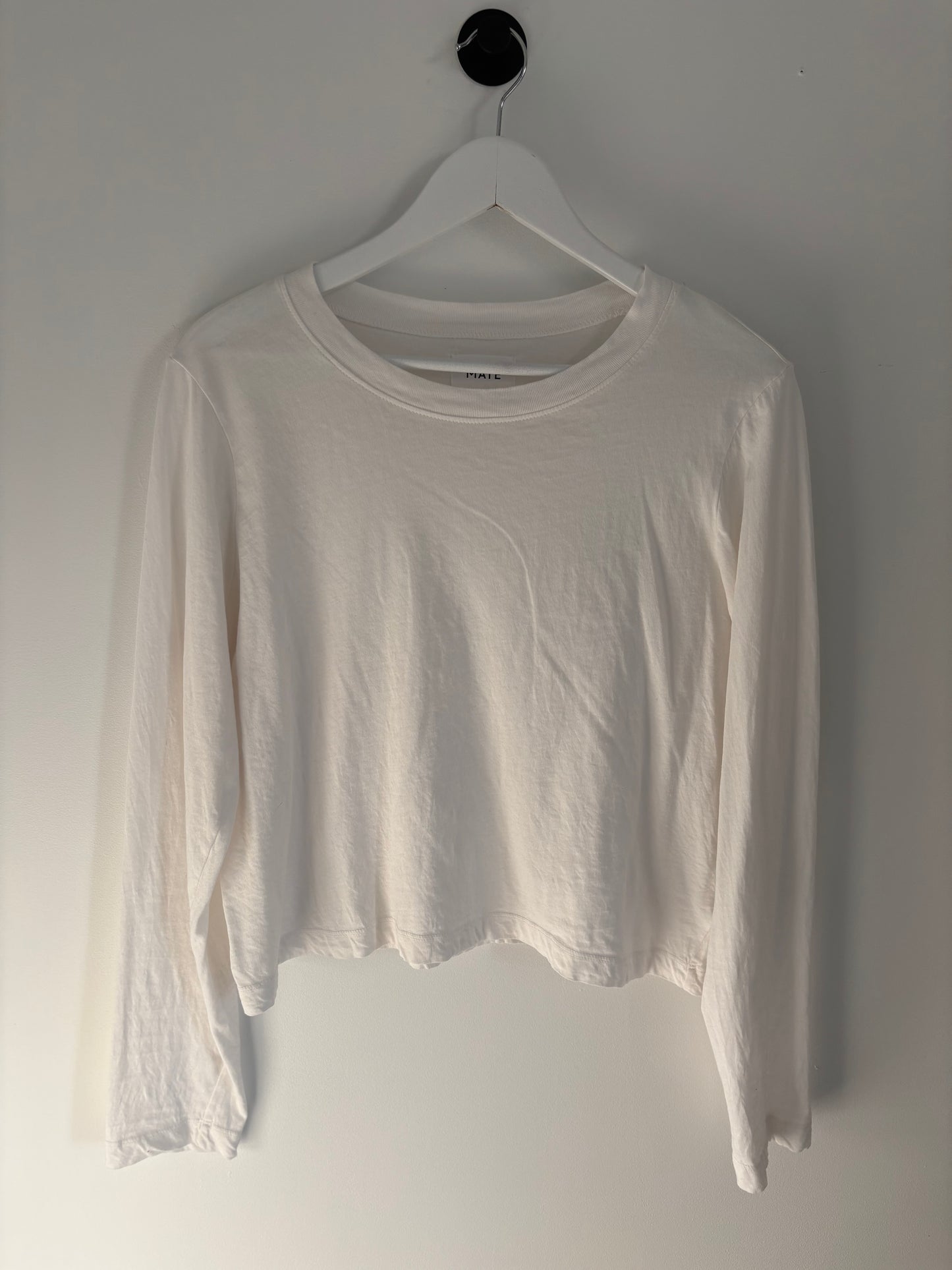 Mate the Label Organic Cotton White Crew Neck Shirt | Large