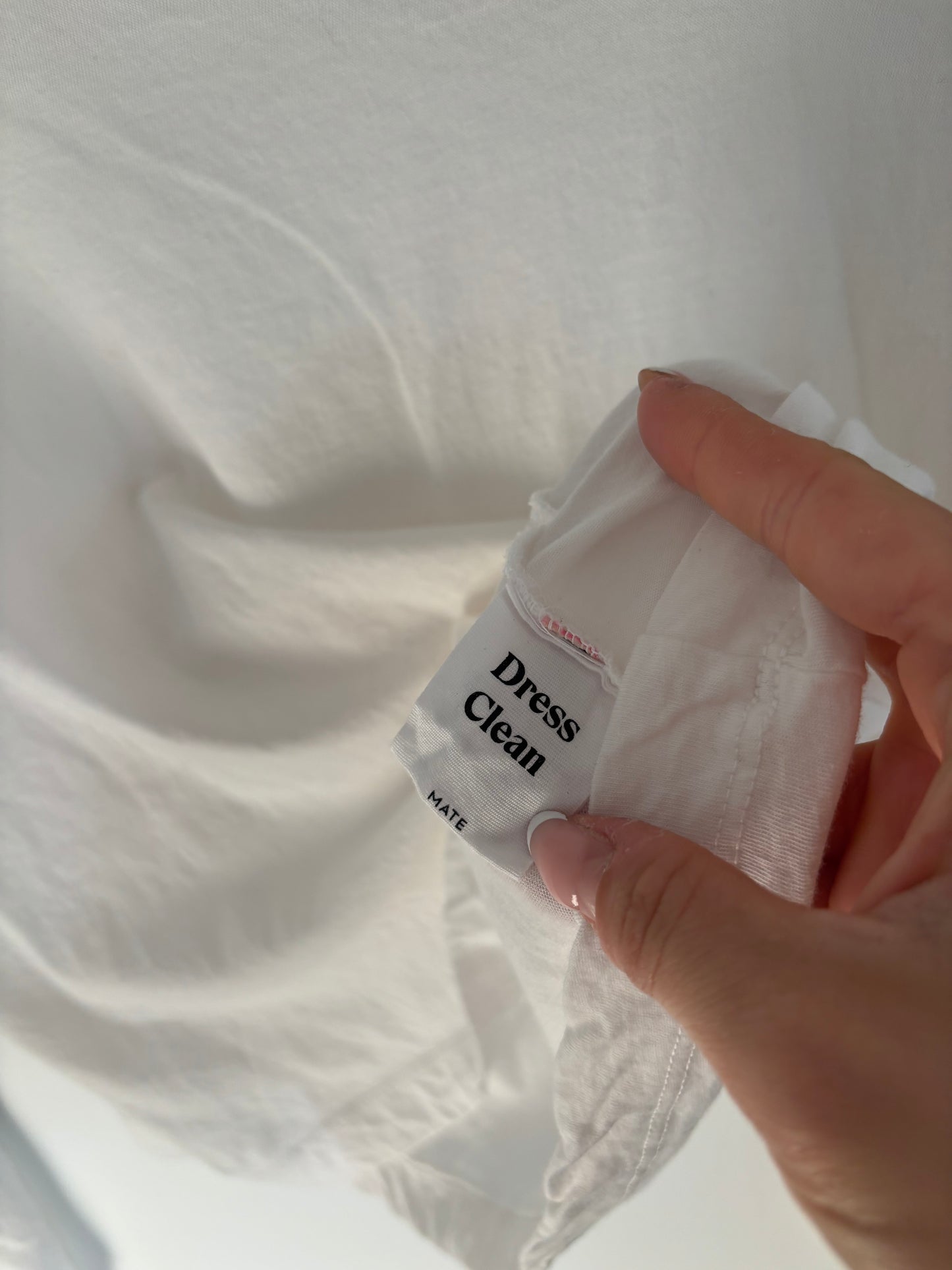 Mate the Label Organic Cotton White Crew Neck Shirt | Large