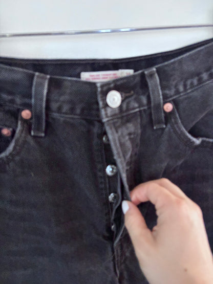 Levi's Black Ribcage Distressed Jeans | Sz 28