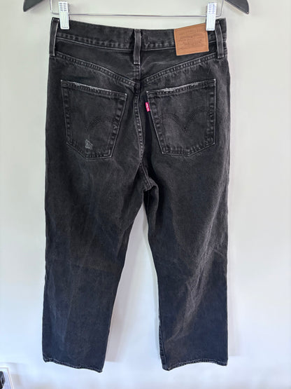Levi's Black Ribcage Distressed Jeans | Sz 28