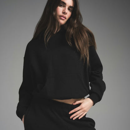 Skims Oversized Cotton Fleece Hoodie in Onyx | XXS (fits like Small)