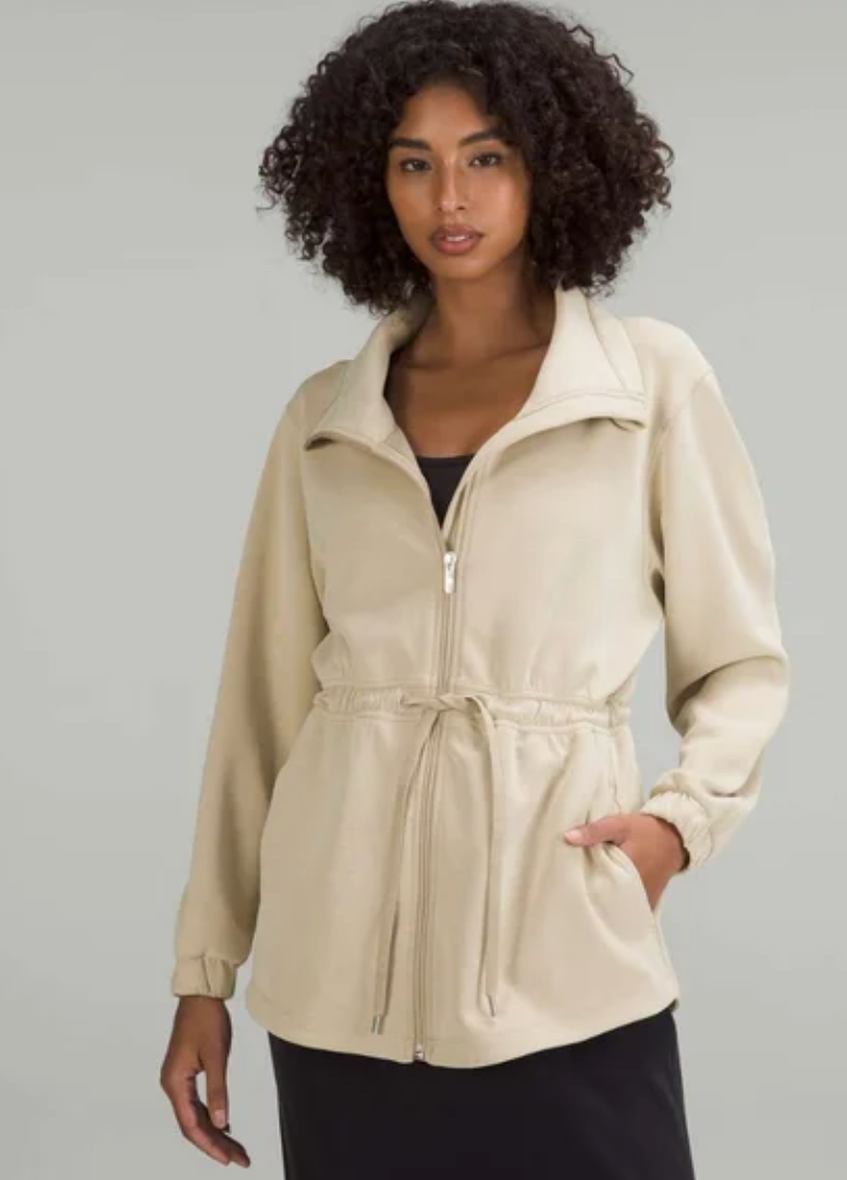 Lululemon Softstreme Cinch Waist Jacket in Ivory | 8 (Medium/Large)