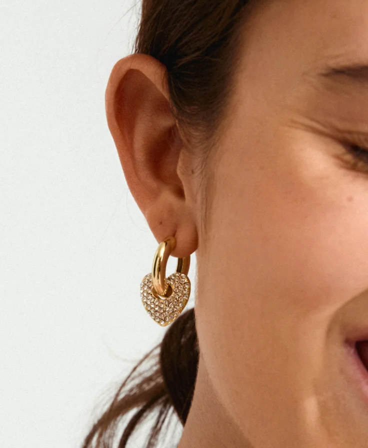 New Pilgrim DUNE crystal earrings gold-plated