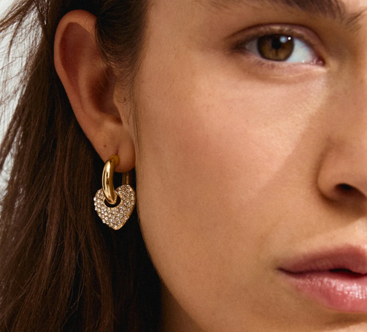 New Pilgrim DUNE crystal earrings gold-plated