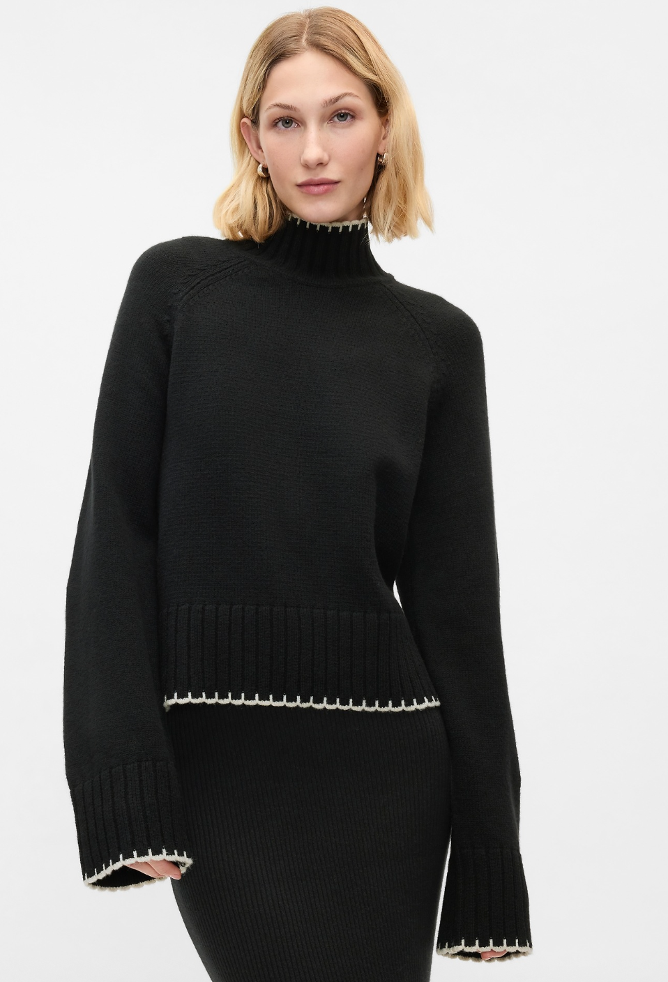 Gap Black CashSoft  Mockneck | Small (O25L4)