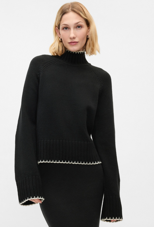 Gap Black CashSoft  Mockneck | Small (O25L4)