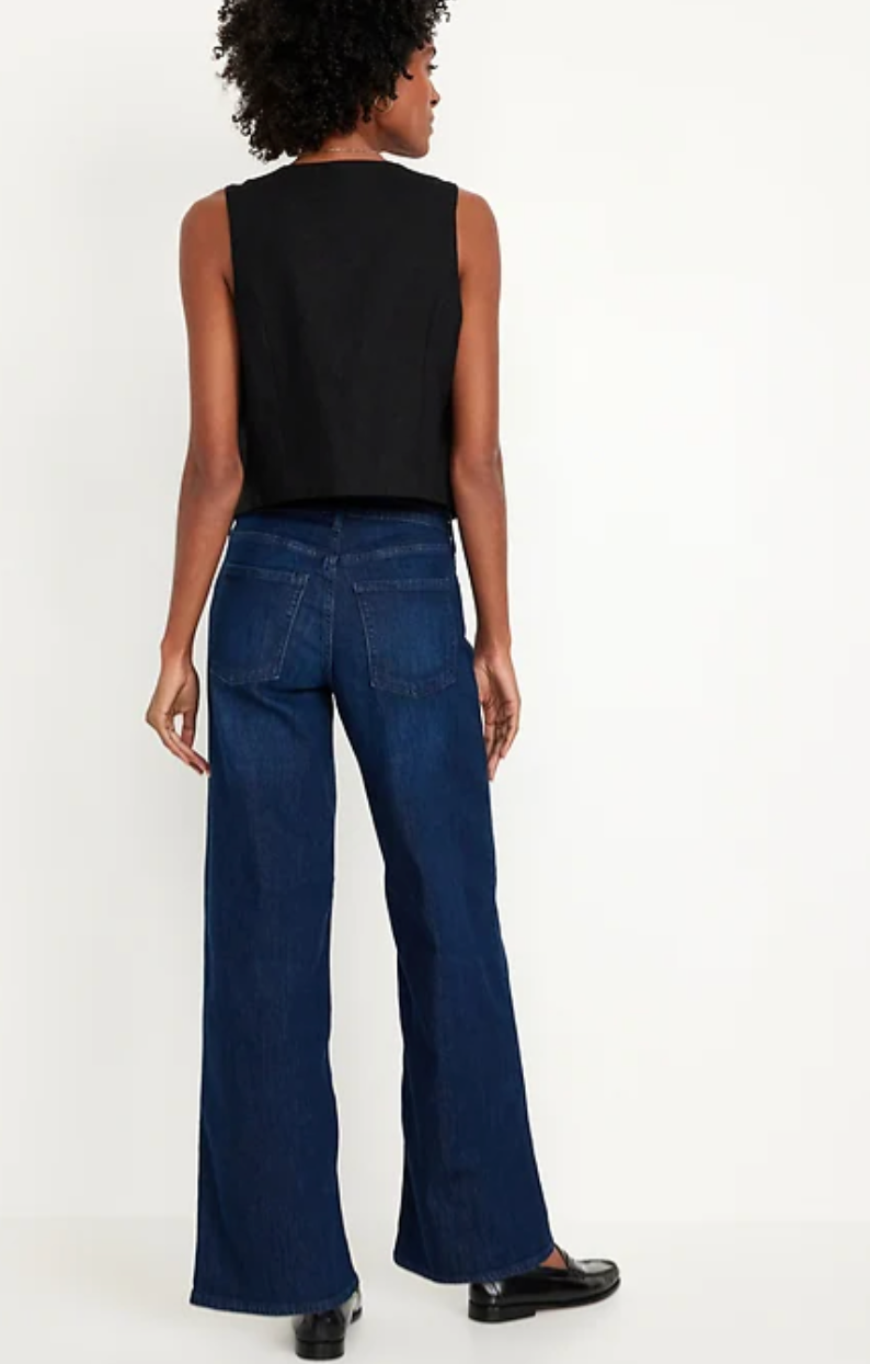 Old Navy Dark Blue Wash WOW Wide Leg Denim | Sz 14 (N07N18)