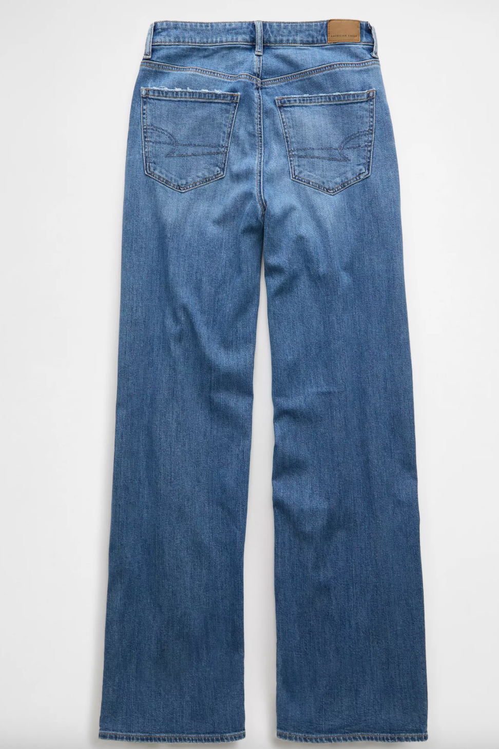 AE Super High Rise Baggy Wide Leg Jeans (Light/Med Wash)  | 8 (N29S20)