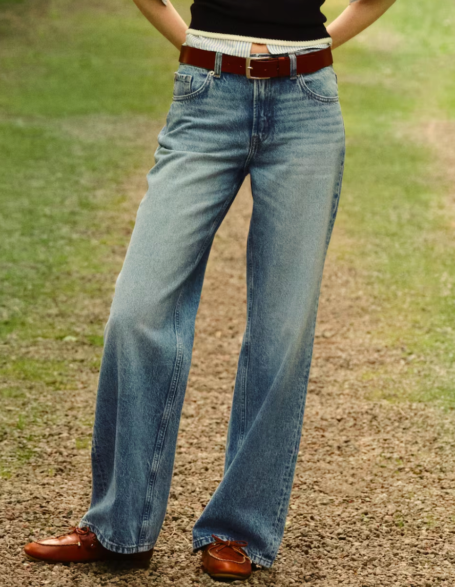 H&M Divided High Rise Wide Jeans (Light Wash) | Sz 8 (N31S20)