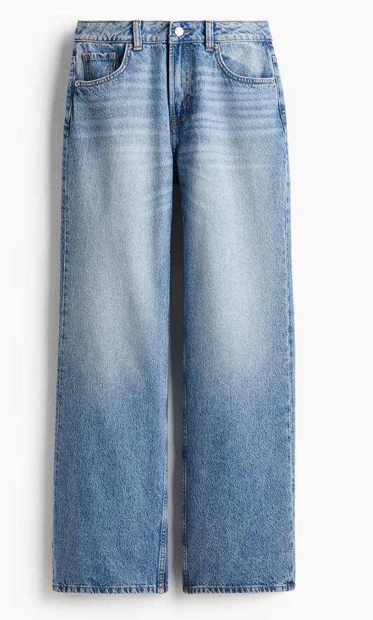 H&M Divided High Rise Wide Jeans (Light Wash) | Sz 8 (N31S20)