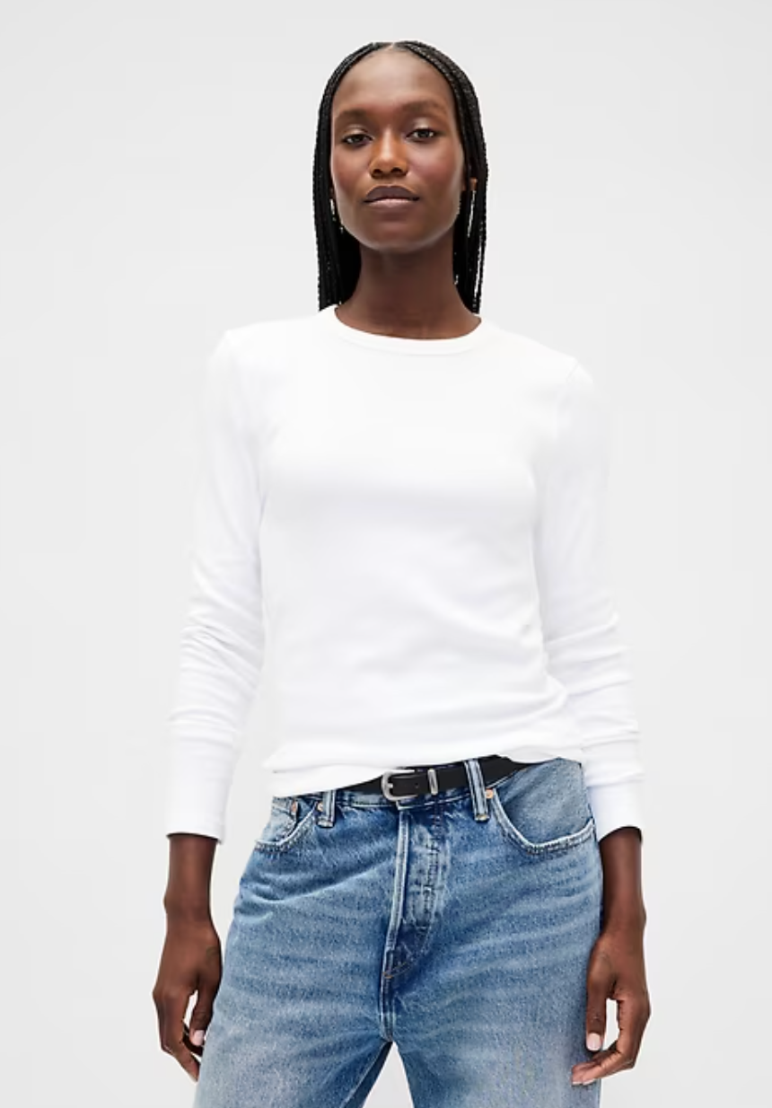 Gap White Modern Crewneck T Shirt | Large (N79N19)