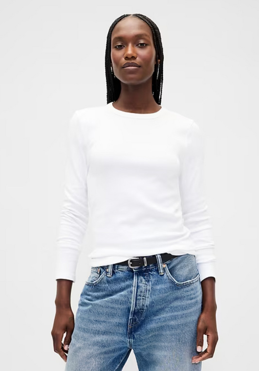 Gap White Modern Crewneck T Shirt | Large (N79N19)