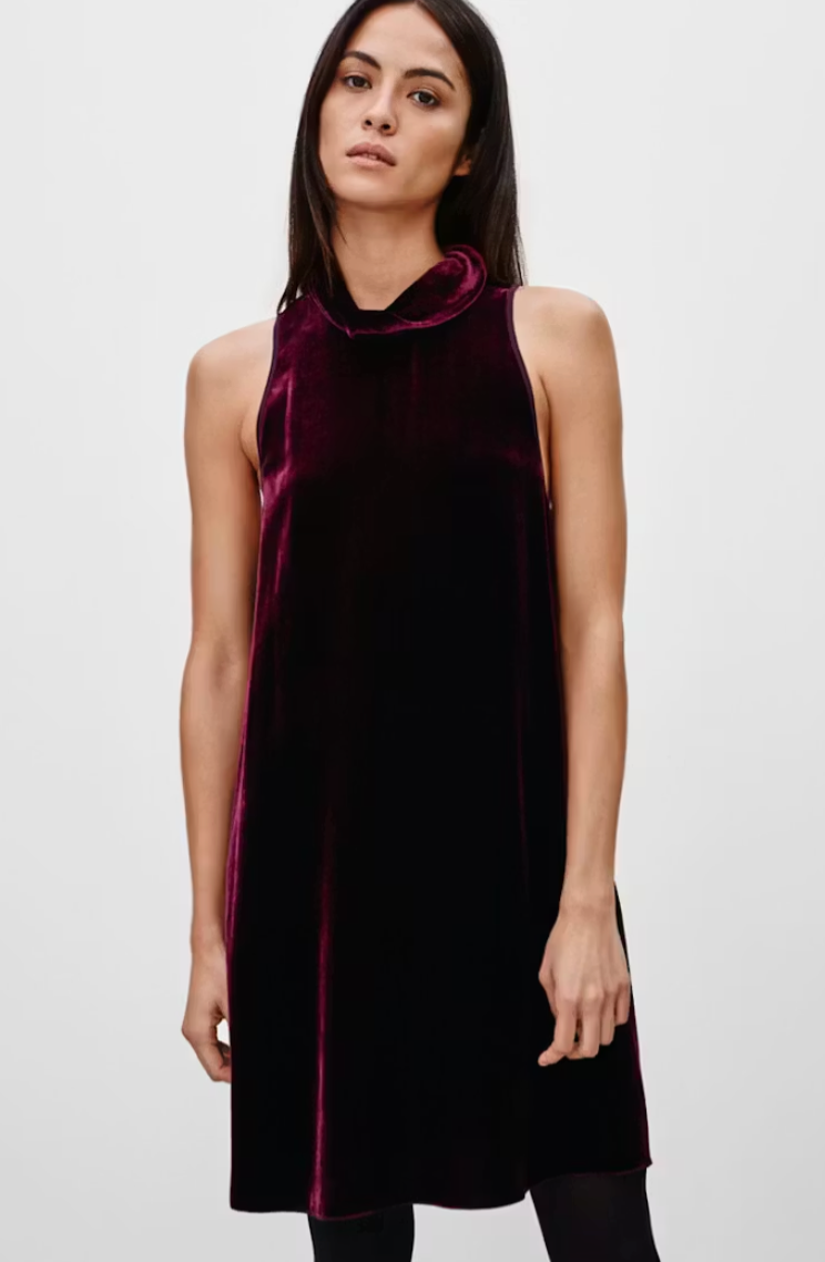 Wilfred Poncet Dress in Velvet Burgundy | Medium (N126S2)