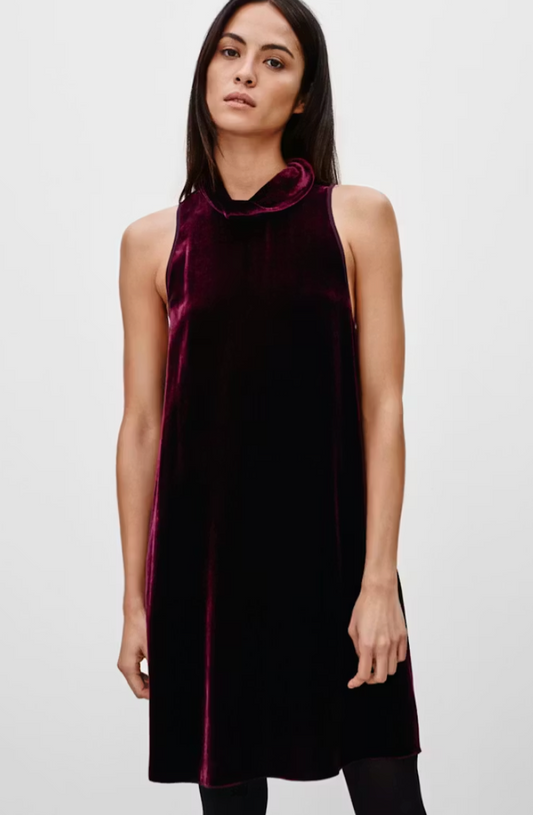 Wilfred Poncet Dress in Velvet Burgundy | Medium (N126S2)