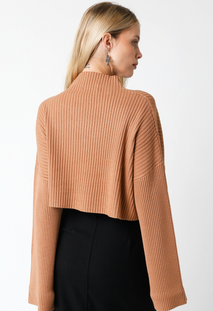 Olivacious Soft Mockneck Cropped Sweater | Sz Small (M170K6)