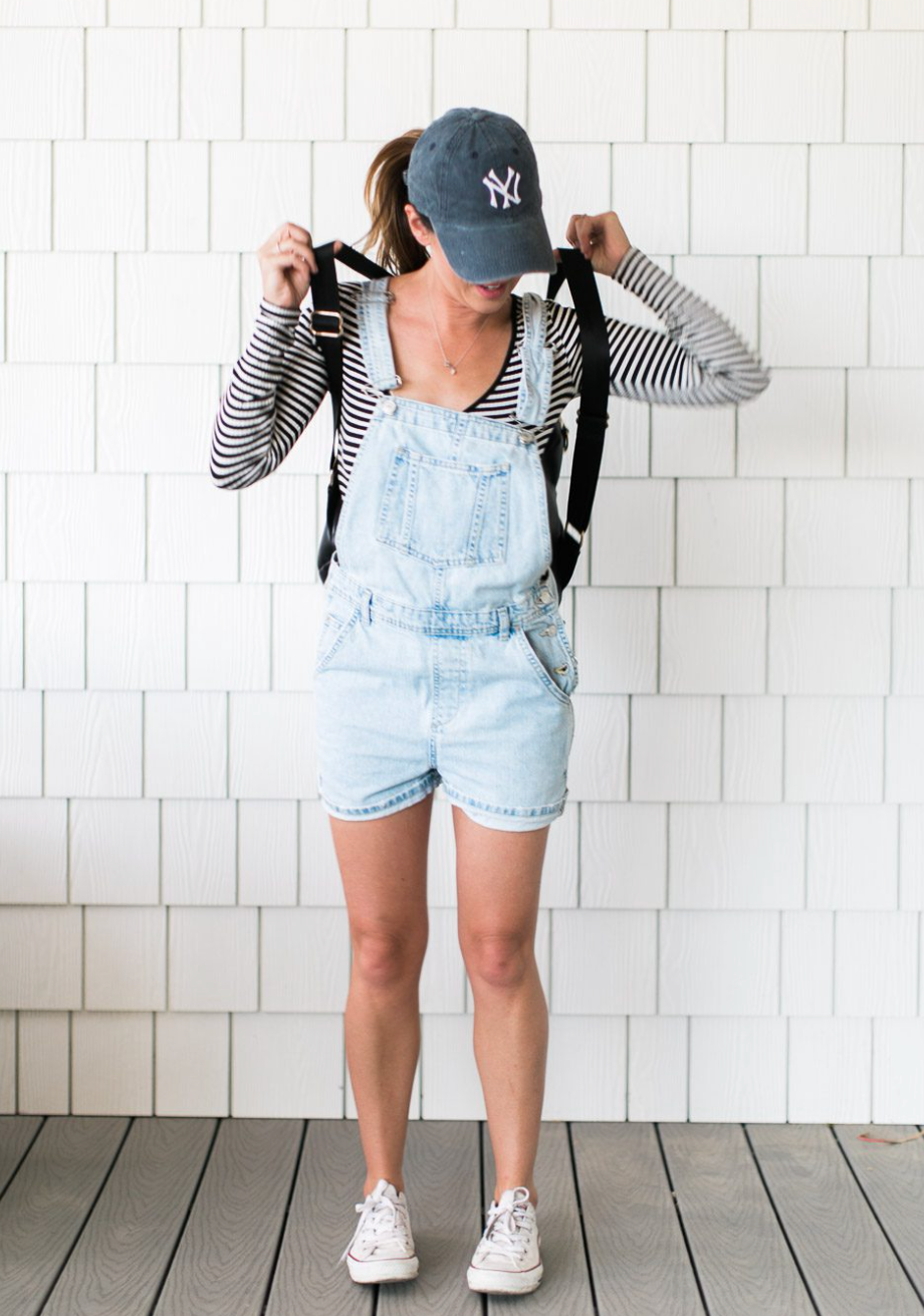 Jillian Harris Denim Overall Shorts | Sz XL