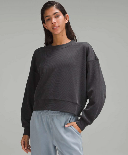 Lululemon Ribbed Softstreme Perfectly Oversized Cropped Crew | Sz 6 (4-6 fit)