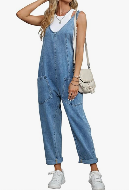 Denim Oversized Romperalls | Sz Small
