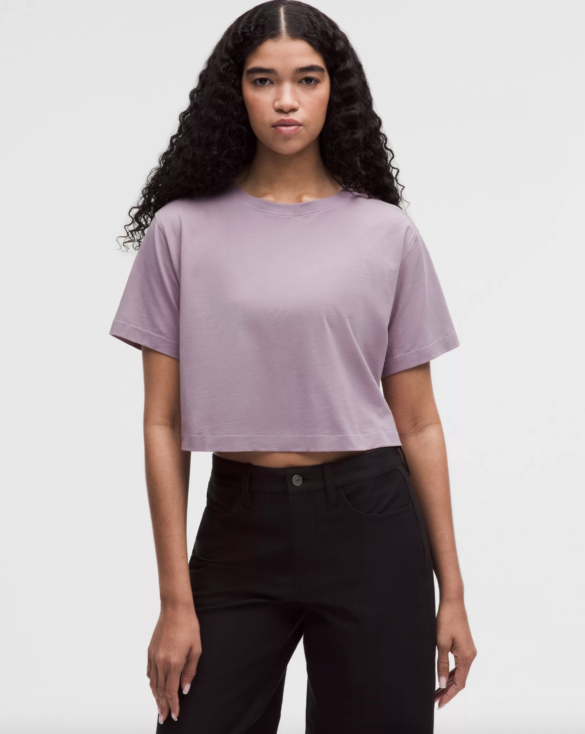 Lululemon Lilac Cotton Crop T Shirt | Sz 6 / Oversized (Approx)