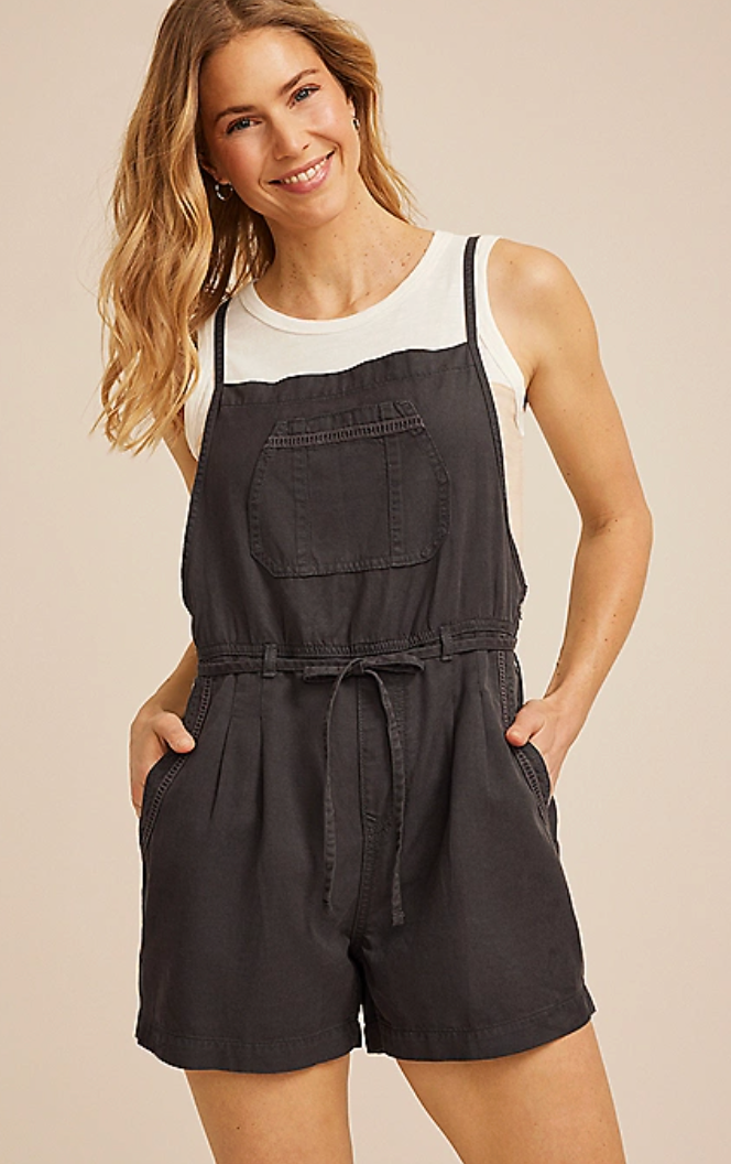 Maurice's Black Tencel/Cotton Shortalls | Sz Medium