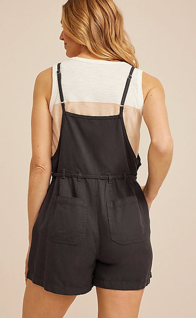 Maurice's Black Tencel/Cotton Shortalls | Sz Medium