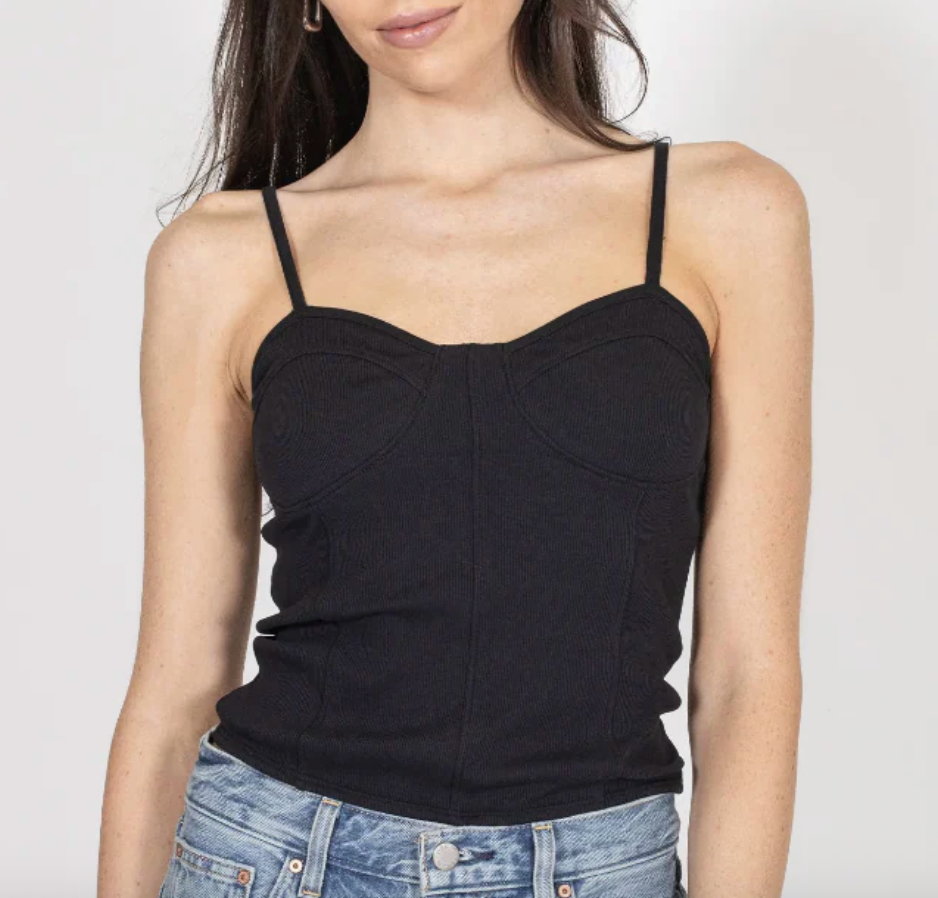 Brunette the Label Bodice Ribbed Tank Top | Sz M/L fit is XS/S *