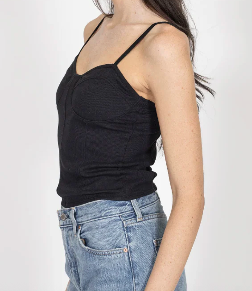 Brunette the Label Bodice Ribbed Tank Top | Sz M/L fit is XS/S *