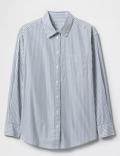 Gap Striped Blue/White Organic Poplin Big Shirt NWT | Sz XS (fits sz Medium)