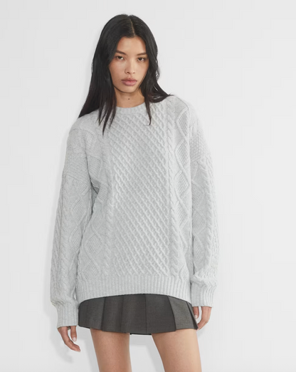 Sunday Best Grey Peggy Knit Sweater | Sz Small (Oversized)
