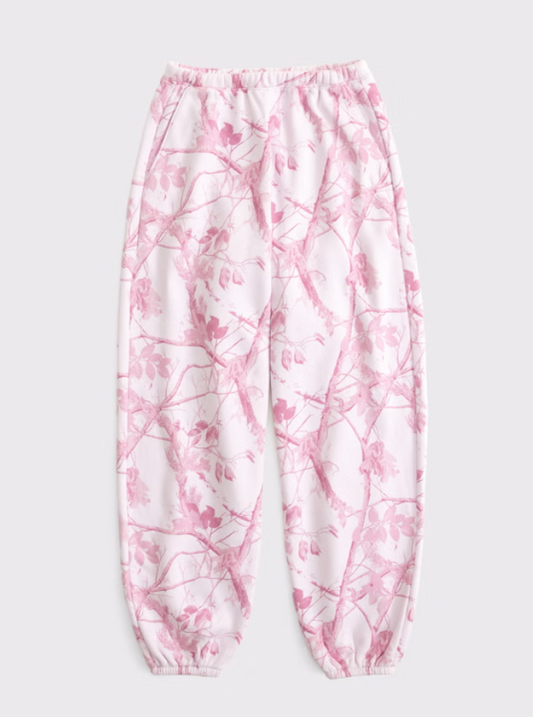 A&F High Rise Sunday Baggy Sweatpant in Pink Camo | Sz XS
