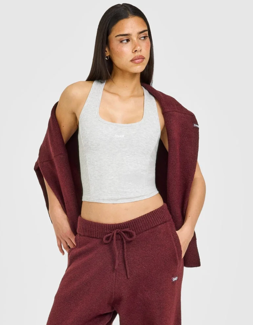 Oner Grey Ribbed Bra-Free Tank | Sz Small