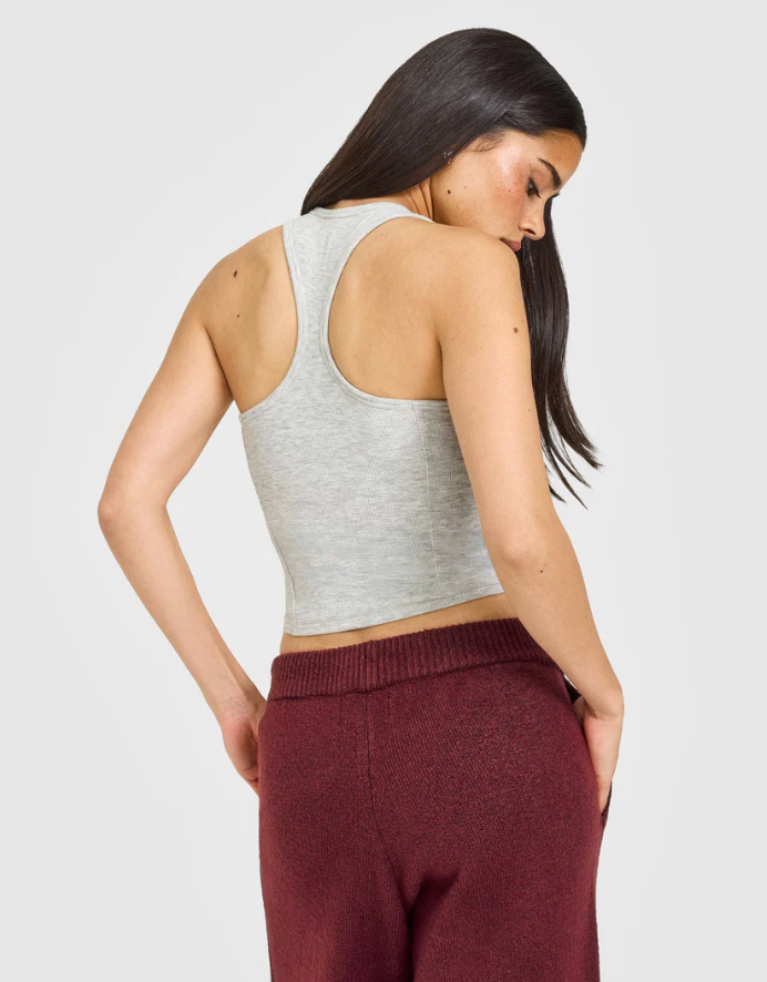 Oner Grey Ribbed Bra-Free Tank | Sz Small