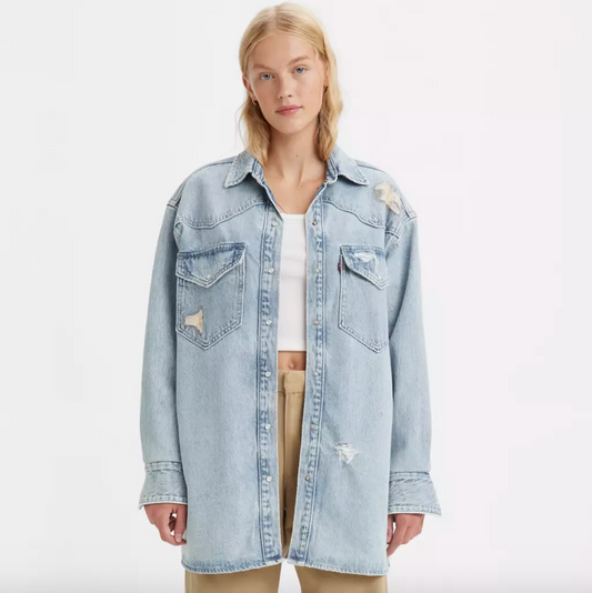 Levi's Relaxed Snap Up Denim Shirt Jacket | Small
