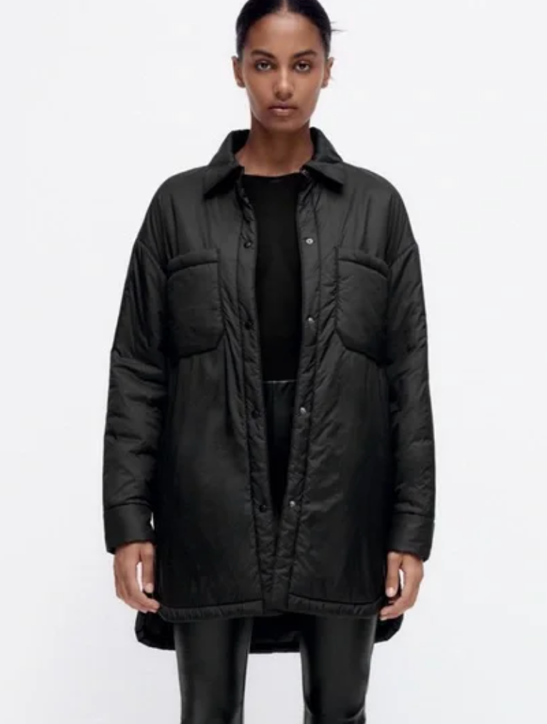 Zara Light Puffer Snap Jacket | XS (very oversized)