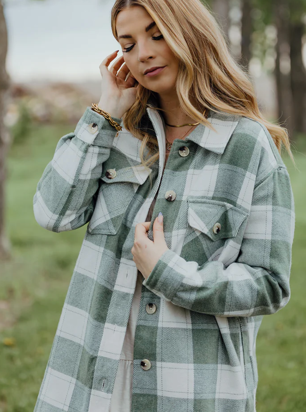 Rd Style Green Plaid Shacket | XS (very oversized)