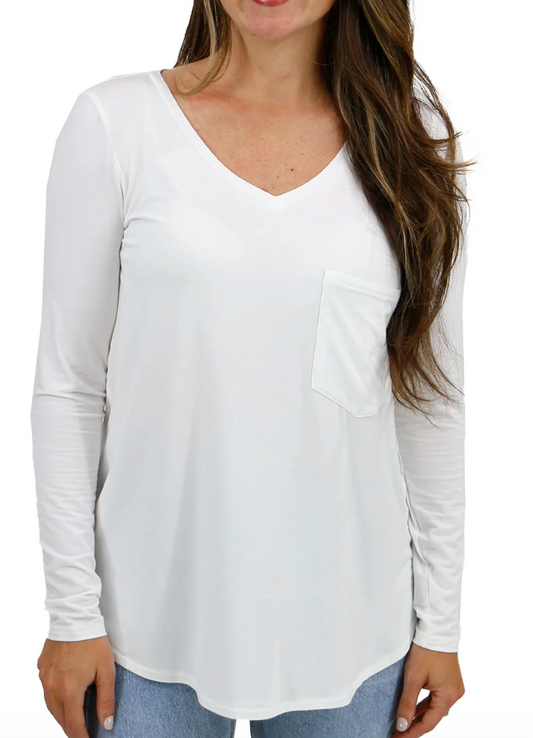 Grace & Lace Oversized Long Sleeve in White | Medium (oversized)