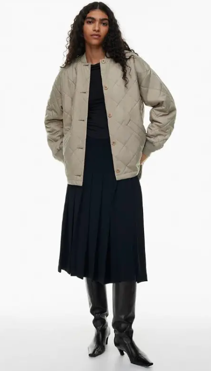 Wilfred / Aritzia Pavant Quilted Green Jacket | (size 1 = small/medium)
