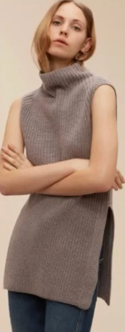 Wilfred Wool Durandal Sleeveless Sweater (Taupe Mocha) | Small