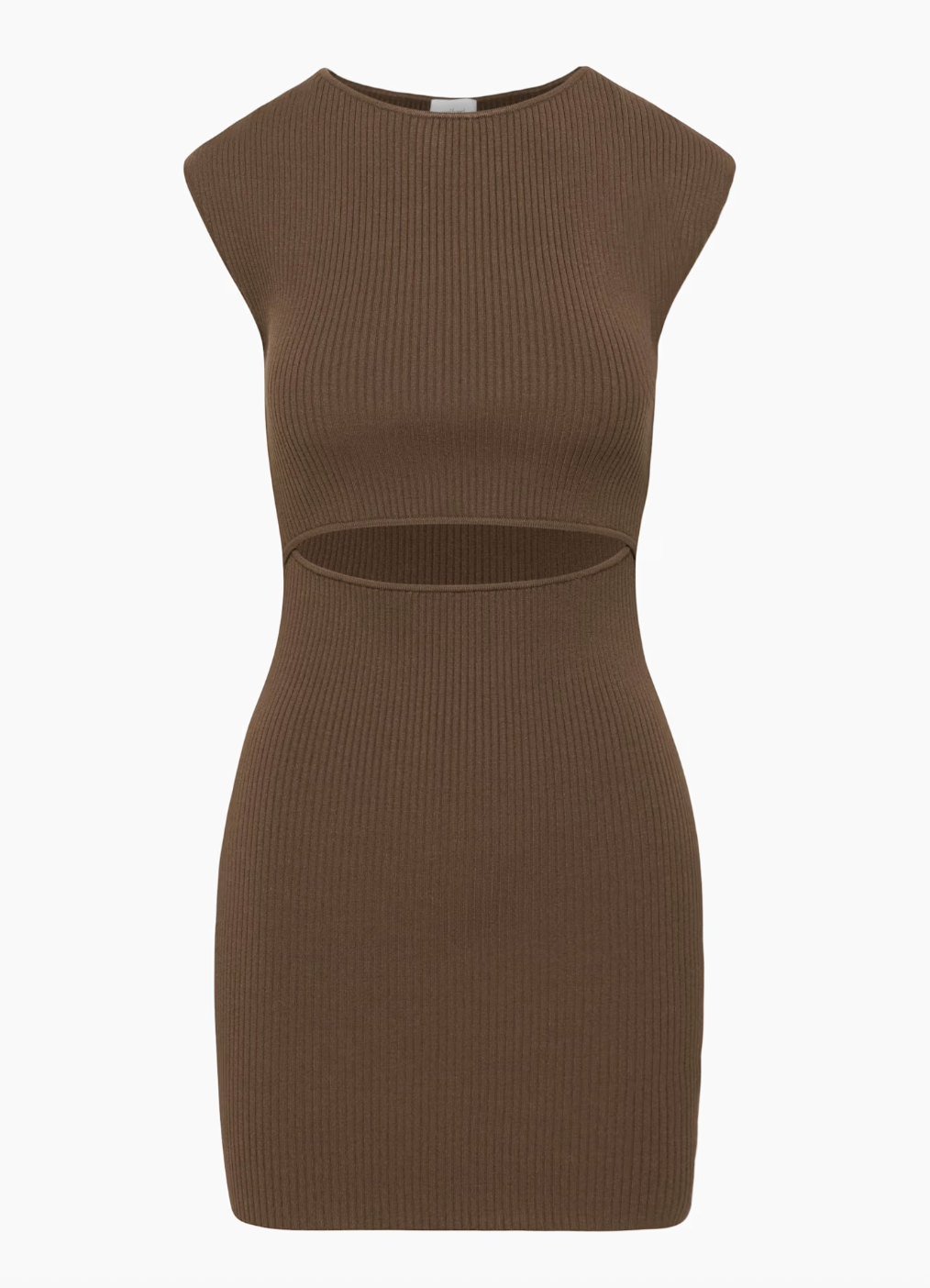 Wilfred / Aritzia Cutout Knit Mini Dress (Brown) | Large