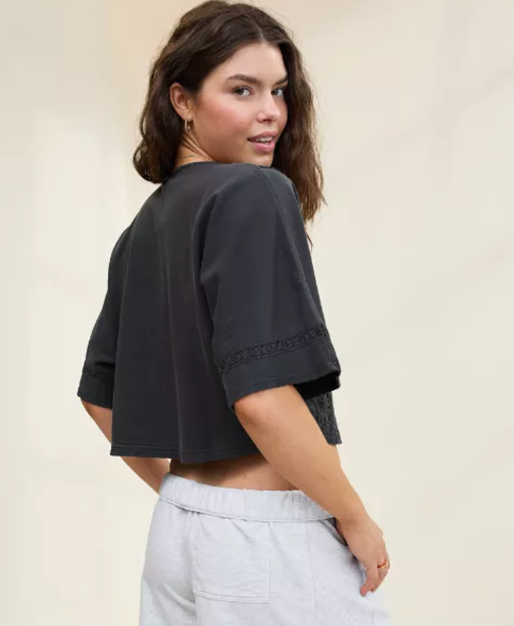 Aerie Short Sleeve Chrochet Cardigan | Small (fits like Medium)