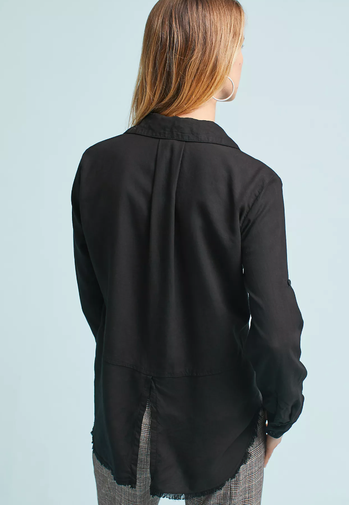 Cloth & Stone Freyed Button Up Shirt *White* | XS (Oversized)