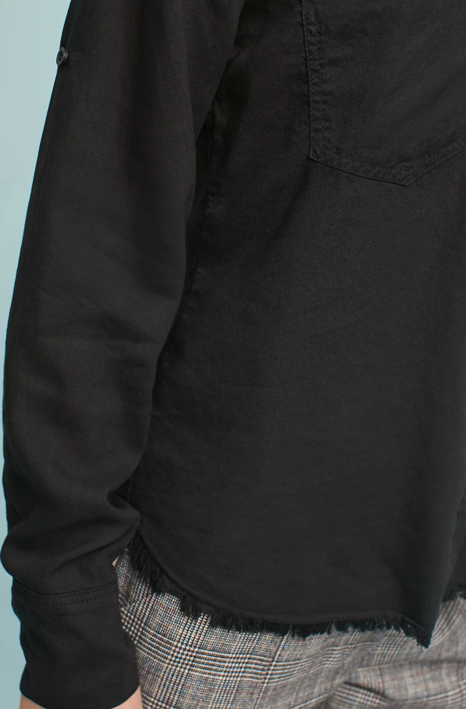 Cloth & Stone Freyed Button Up Shirt *White* | XS (Oversized)