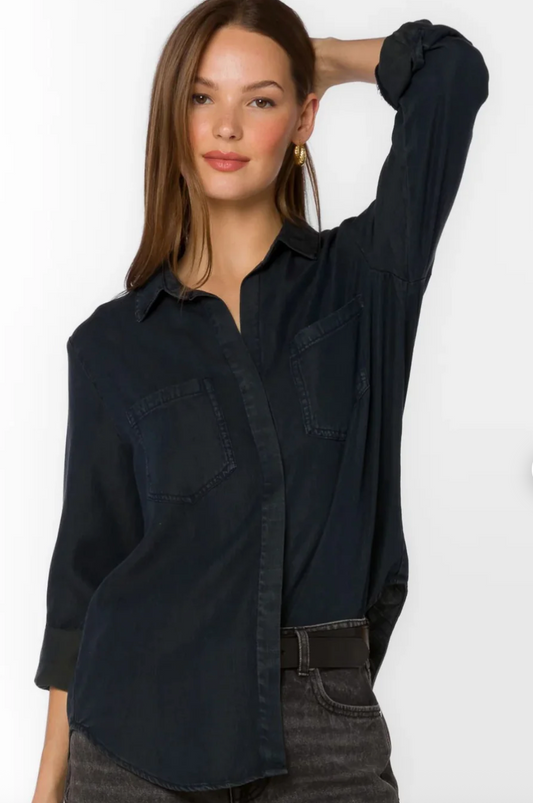 Cloth & Stone Grey Button Up Shirt | Small (loose fit)