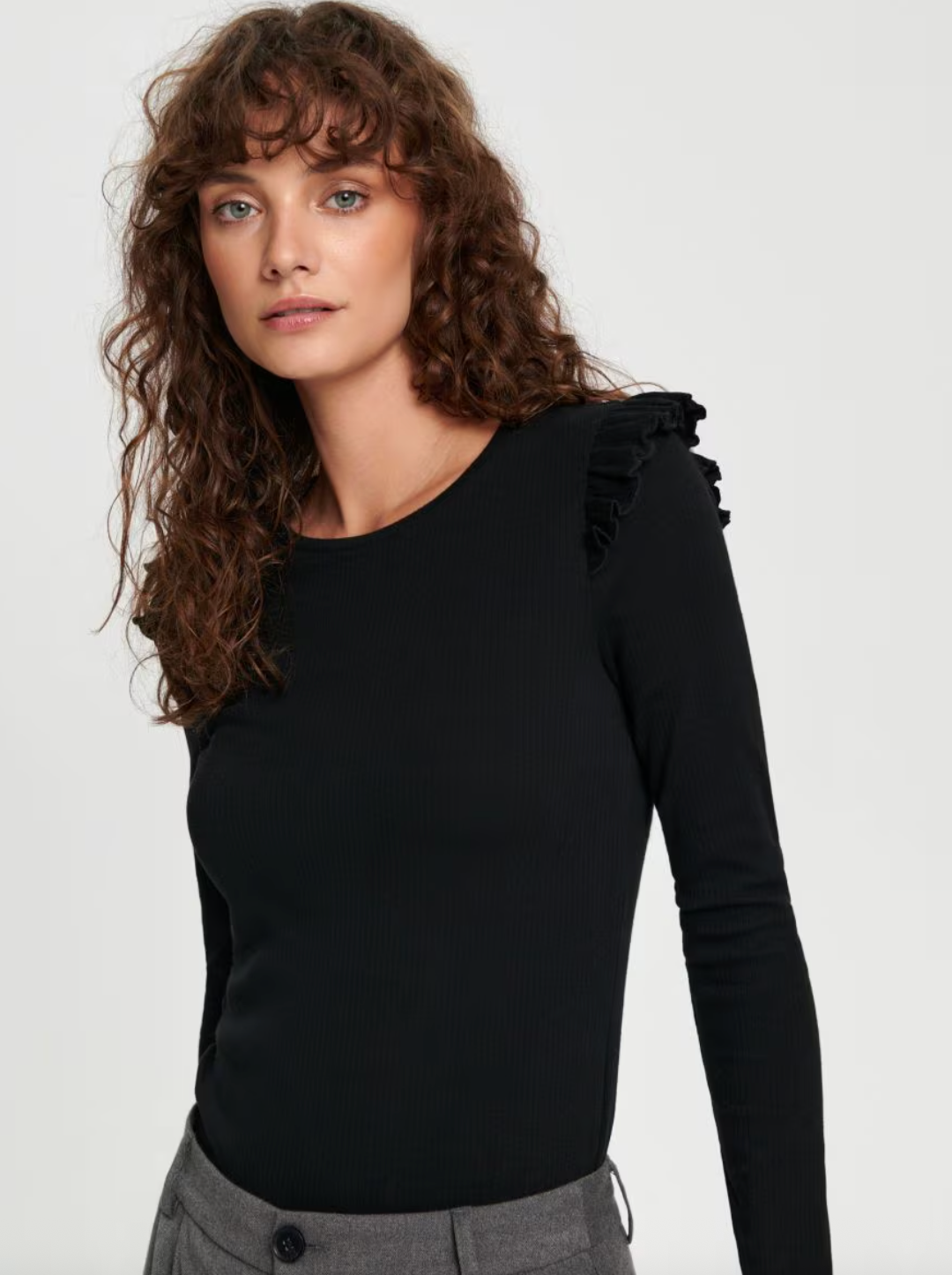 Sunday Best Shirt with Ruffle Shoulder | Small