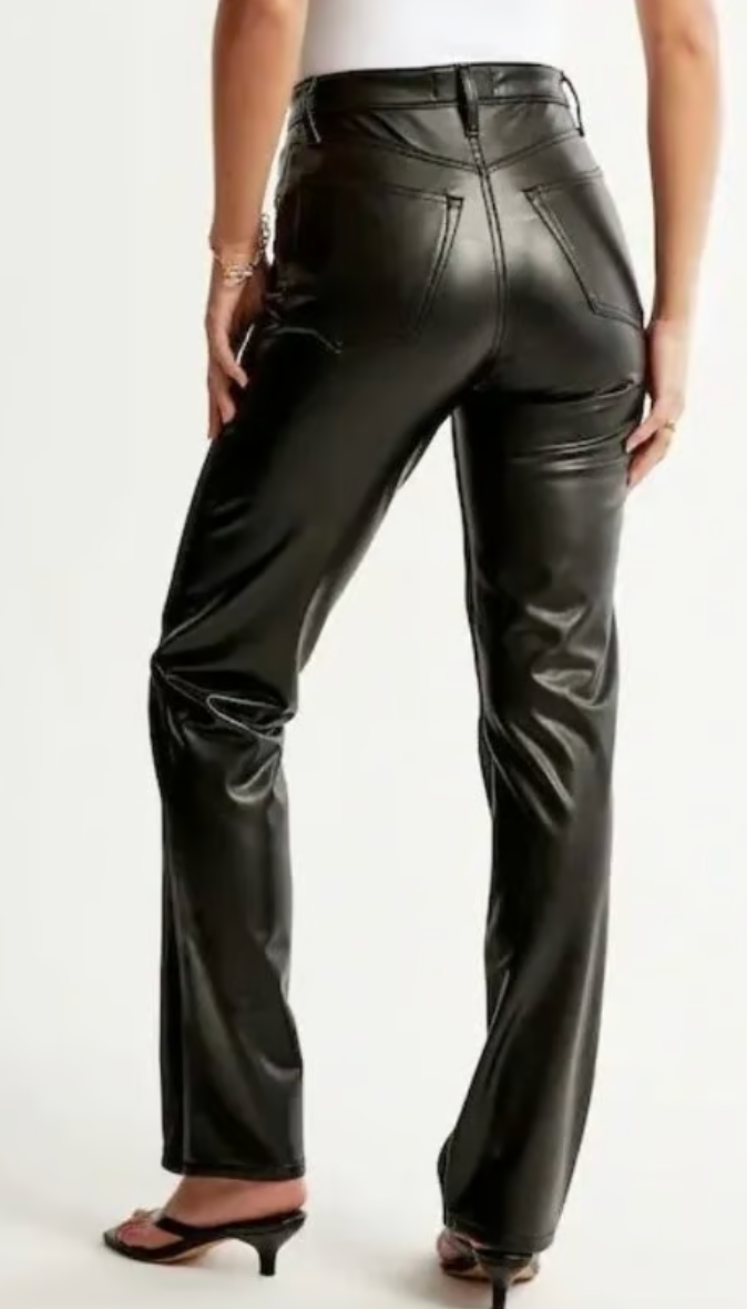 Abercrombie Mixed Fabric Ultra High Rise Ankle Straight Jean |  27 (O30L4)