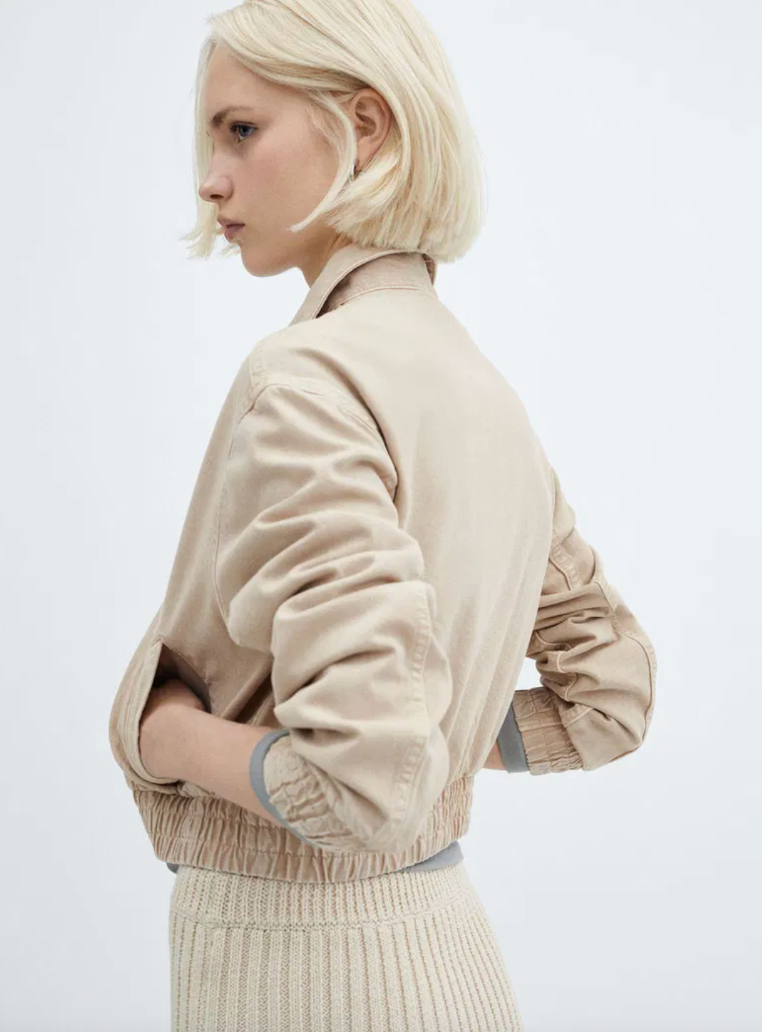 MANGO Blake Denim Bomber Jacket | XS (O55M10)