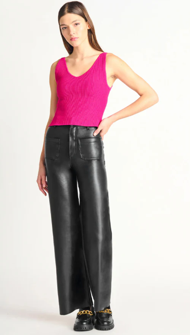Dex Faux Leather High Rise Pants | Medium (O79G1)