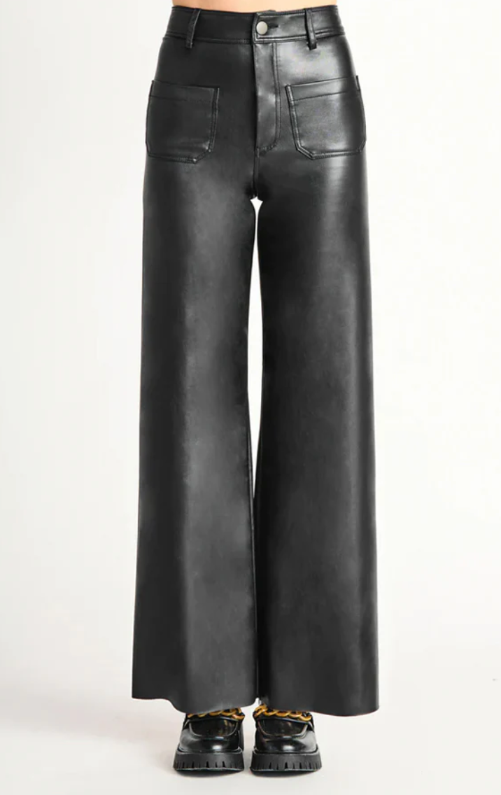 Dex Faux Leather High Rise Pants | Medium (O79G1)
