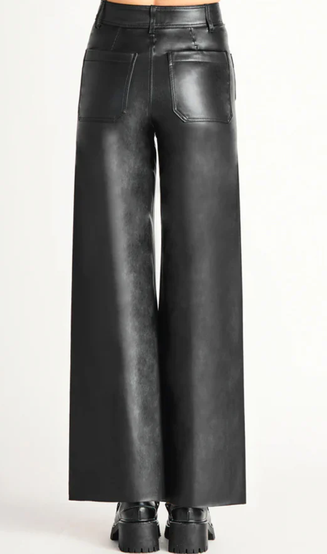 Dex Faux Leather High Rise Pants | Medium (O79G1)