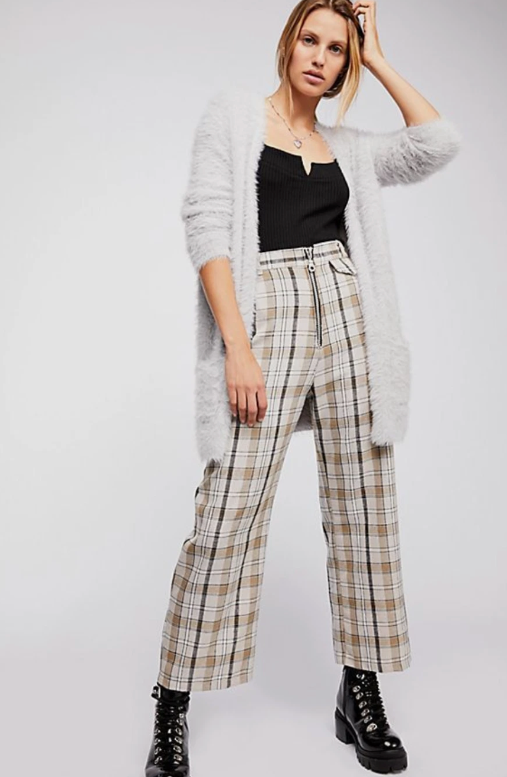 Free People Faux Fur Grey Cardigan | XS